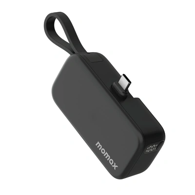 باور بانك Power Mini سعة 5000mAh مع موصل USB-C قابل للطي - أسود