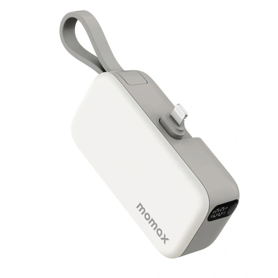 باور بانك Power Mini سعة 5000mAh مع موصل لايتنينج قابل للطي - أبيض