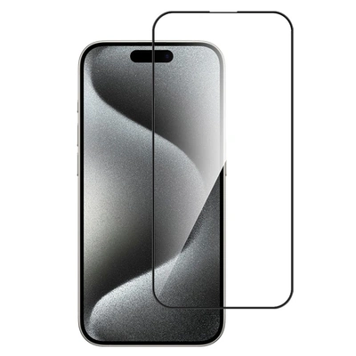 حماية شاشة CLEAR 2.5D Full Cover HD لهاتف آيفون 16 برو ماكس مقاس 6.9 بوصة - أسود