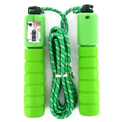 حبل قفز بعداد رقمي بيد فوم - 270 سم - أخضر
