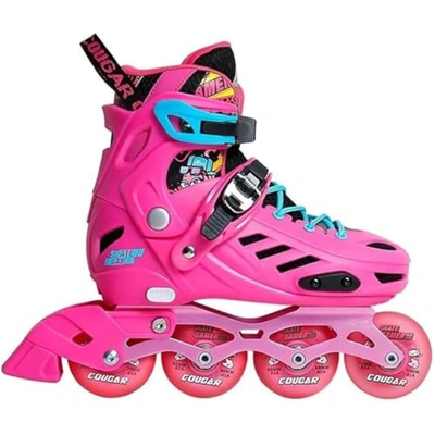 حذاء تزلج 313 بخط عجلات واحد - بينك - L