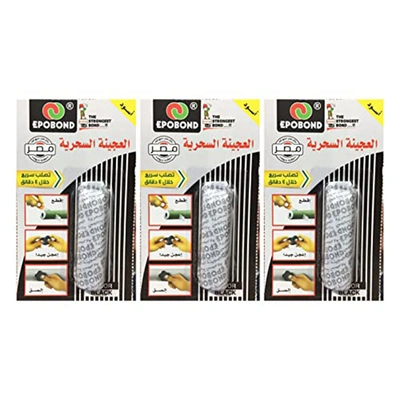 معجون سوبر-كويك باور من ايبوبوند - 25 جرام - أسود - 3 قطع