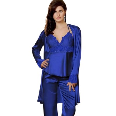 طقم للانجيري بجامة ستان دانتلا شيفون - 3 قطع 139