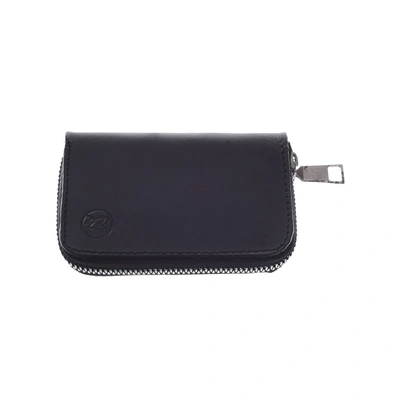 حامل بطاقات بسحاب جلد طبيعي