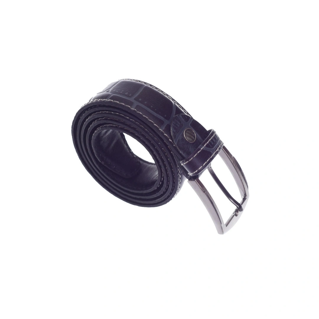 Kemit Classic Natural Leather Men's Belt - Snake Pattern