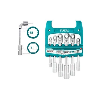طقم مفاتيح بيبه من توتال - 6 قطع بشكل حرف ال - TLASWT0601