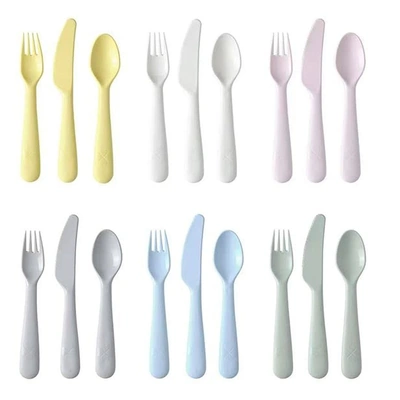 مجموعة أدوات مائدة بلاستيك ايكيا كالاس - 18 قطعة - متعدد الألوان