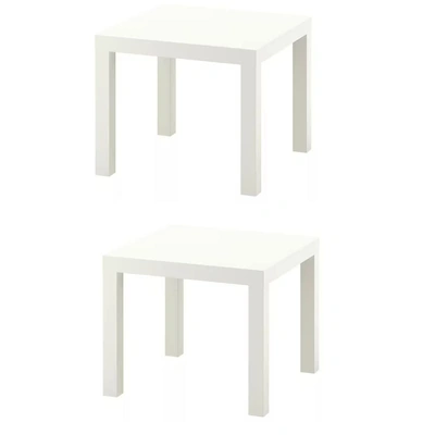 ترابيزة خشب جانبية ايكيا لاك - 55 سم - 2 قطعة - أبيض