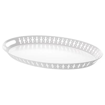 صينية ايكيا رومانتيسك بيضاوية - 52x39 سم - أبيض