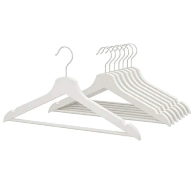 شماعة ملابس خشبية بوميرانج من ايكيا - 16 قطعة - أبيض