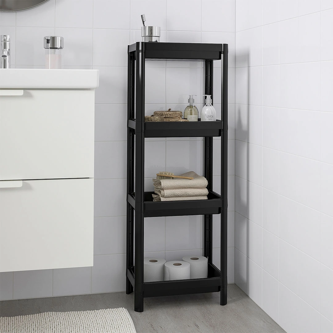 Ikea Fiskin Shelving Unit Black 80x30x20 cm
