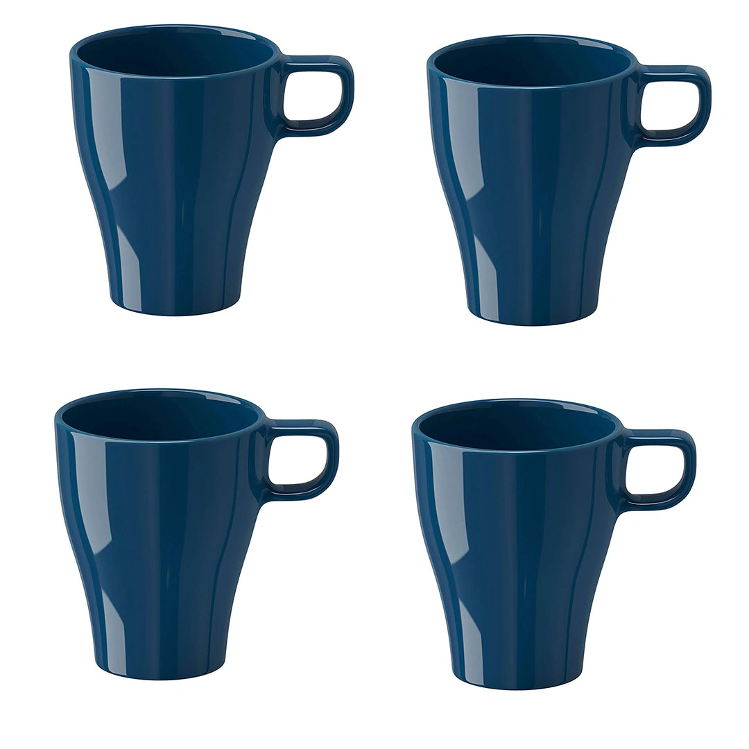 IKEA Pottery Coffee Mug Set - Dark Turquoise