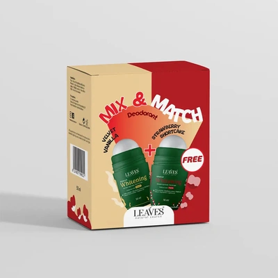 مجموعة مزيل العرق من ليڤز برائحة الفانيليا المخملية + كعكة الفراولة - 50 مل + 50 مل