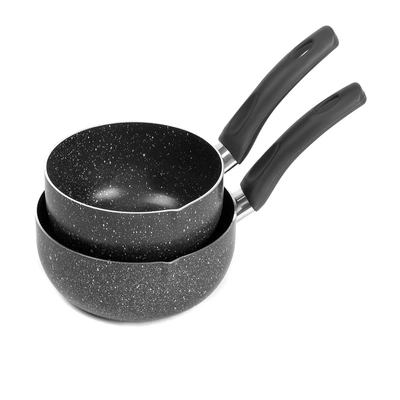 طاجن جرانيت لازورد - مقاس 14 ، 16 سم - أسود - 2 قطعة