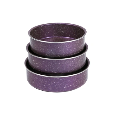 صواني فرن جرانيت برو من لازورد - 3 قطع - مقاس 24، 26، 28 سم - بنفسجي