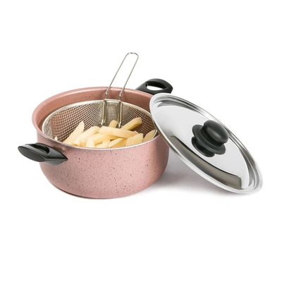 حلة تحمير جرانيت لازورد مع سلة قلي - 24 سم - كشمير