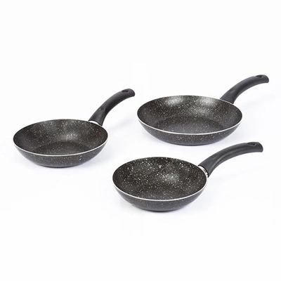 حلل جرانيت لازورد - 3 قطع - مقاس 18، 20، 24 سم - أسود