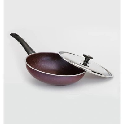 مقلاة لازورد جرانيت عميقة بغطاء ستانلس - 28 سم - موف