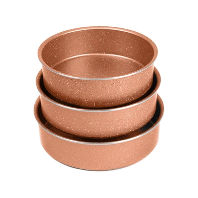 صواني فرن جرانيت برو من لازورد - 3 قطع - مقاس 24، 26، 28 سم - نحاسي