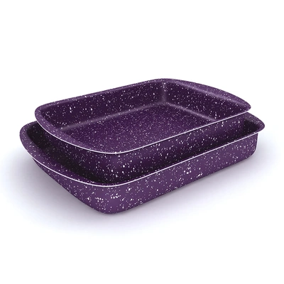 طاجن فرن مستطيل من لازورد جرانيت بلس - موف - 2 قطعة