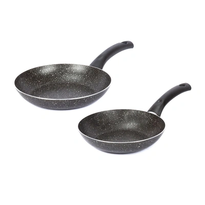 حلل جرانيت لازورد - مقاس 22، 26 سم - أسود - 2 قطعة