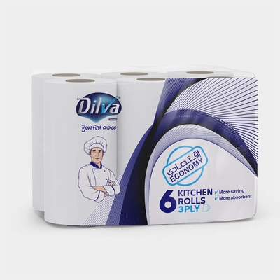 ديلفا مناديل مطبخ اقتصادي طبقتين - 6 رول