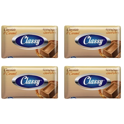 كلاسي مناديل سحب شيكولاتة و كراميل - 120 منديل - 4 قطع