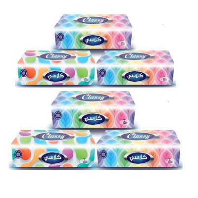 كلاسي مناديل سمارت باك - 500 منديل - 6 قطع