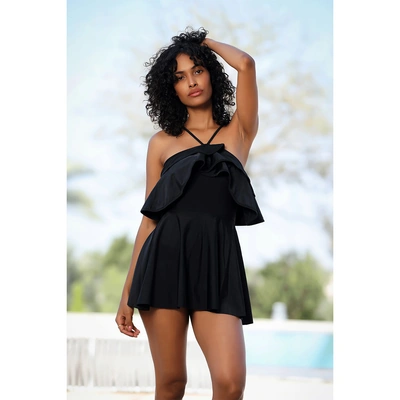 مايوه حريمي قطعة واحدة - أسود 8025