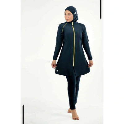 مايوه بوركيني حريمي - أصفر/كحلي Z111