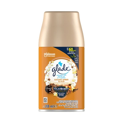 جليد بخاخ أوتوماتيكي معطر جو - عبوة إعادة تعبئة عنبر أنيق و عود - 269 مل