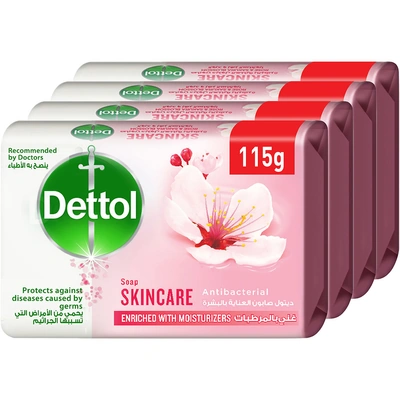 ديتول صابون يد - عناية بالبشرة - 115 جم - 4 قطع