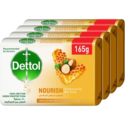 ديتول صابون يد - مغذي - 165 جم - 4 قطع