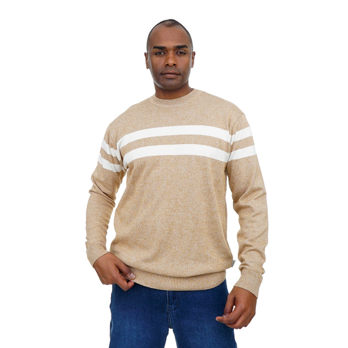 بلوفر صوف رجالي بخطين - 108020025