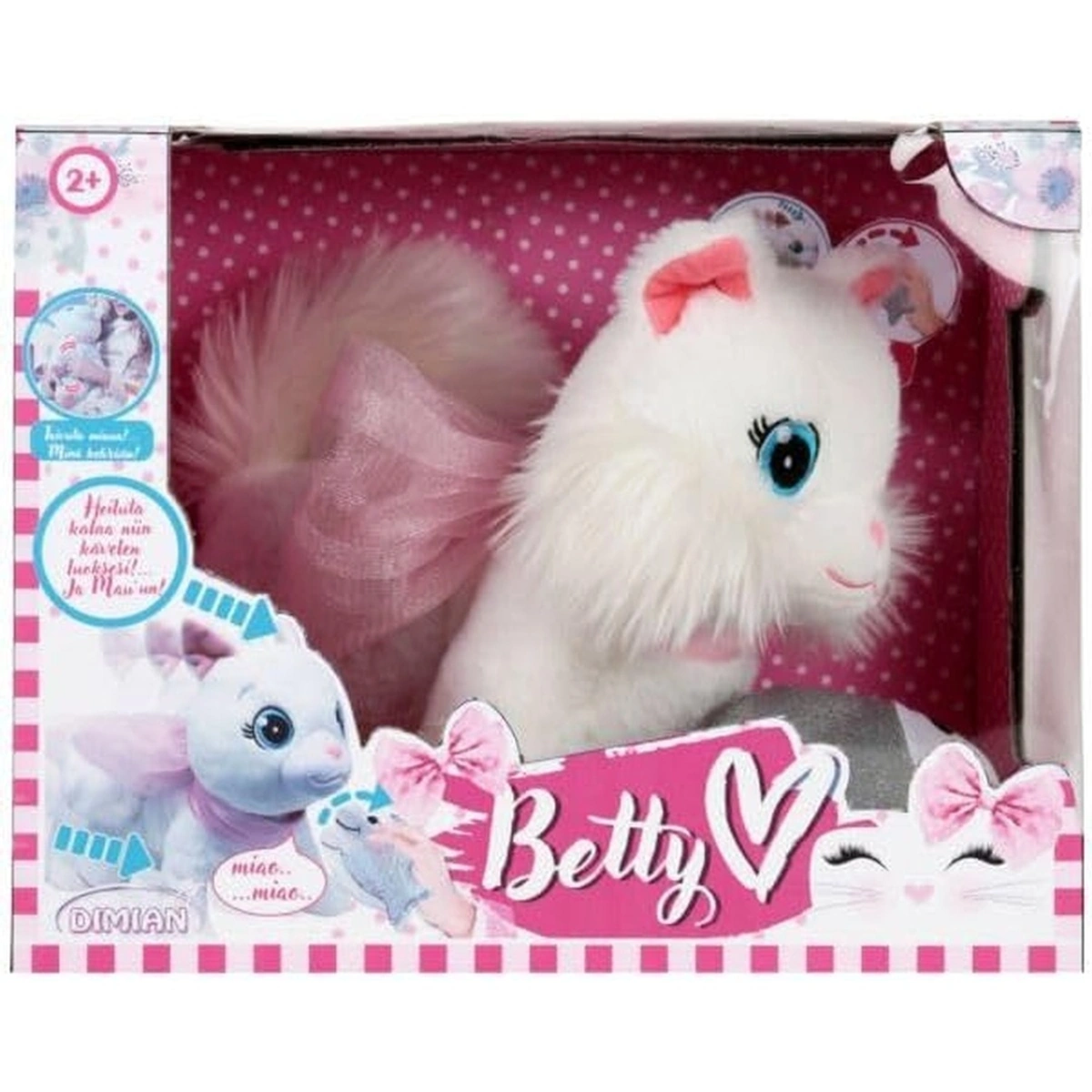 ぬいぐるみ Betty DIMIAN White Plush Walking Cat Toy - Interactive