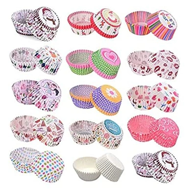 طقم أوراق كب كيك إلياسين - 50 قطعة - ألوان متعددة