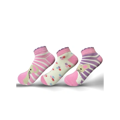 شراب اطفالي بناتي سوكيت - 3 قطع - رسمة ورود