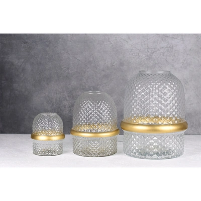 طقم فازات ليفيا الزجاجي - 3 قطع شفاف - 24*20 / 18*15 / 12*10