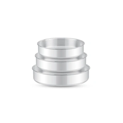 الزنوكى طقم صينية فرن فاخر - 3 قطع - فضي