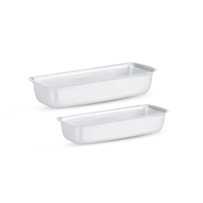 الزنوكي طقم كيك مستطيل - 2 قطعة - فضي