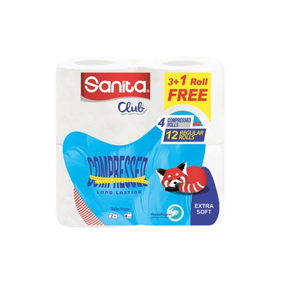سانيتا كلوب ورق تواليت - 280 منديل - 3+1 ميجا رول