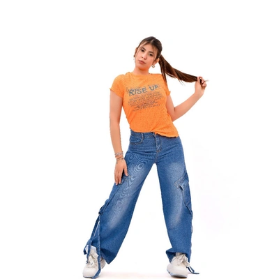 بنطلون كارجو بناتي - أزرق - 42937