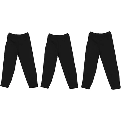 بنطلون ليكرا للبنات - 3 قطع - أسود