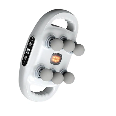 مسدس مساج و تدليك لاسلكي/قابل لإعادة الشحن - 6 رؤوس - شاشة LCD/ FZ-60 (White)