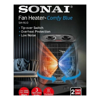 دفاية بالمروحة - 3 أوضاع تشغيل – خاصية الدوران - 2000 وات - أسود MAR-910