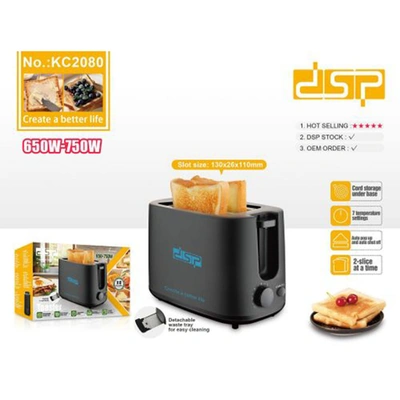 توستر 2 شريحة - 750 وات - 7 إعدادات حرارة - KC2080