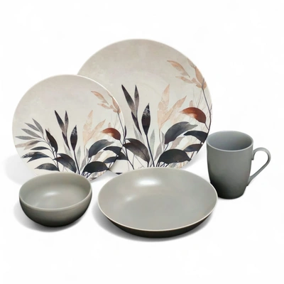 طقم عشاء بورسلين جراي سيرينيتي 24128 من ديليشيا - 30 قطعة