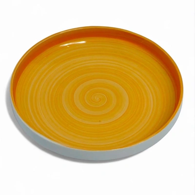 طبق بورسلين بحواف مرتفعة - 24 سم - بني