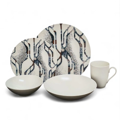 طقم عشاء بورسلين أورجانيك ميستري ديزاين من ديليشيا - 30 قطعة