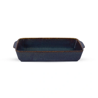 صينية فرن مستطيلة صغيرة مصنوعة يدويًا - 27 سم - كحلي